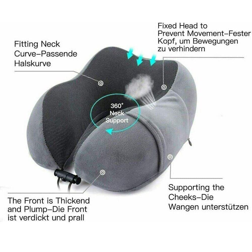 Memory Foam Travel Neck Pillow Set