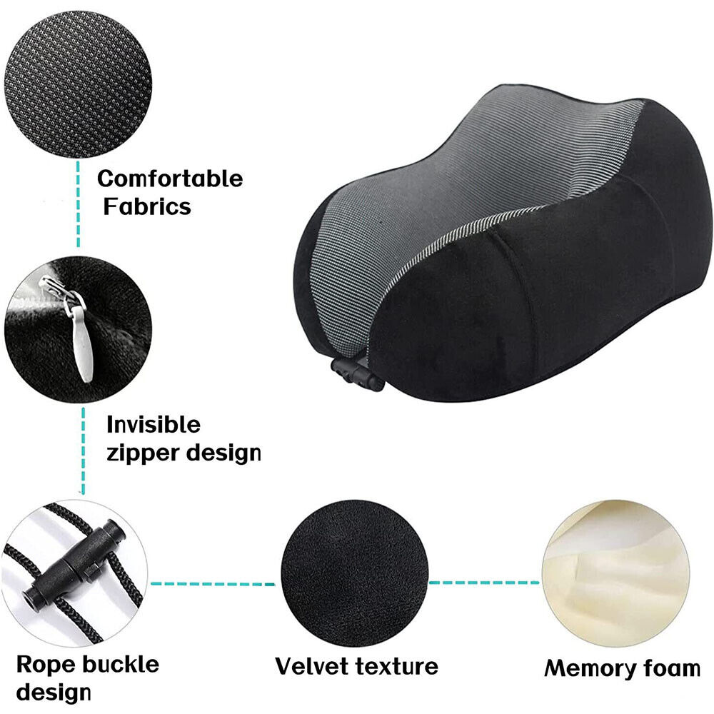 Memory Foam Travel Neck Pillow Set