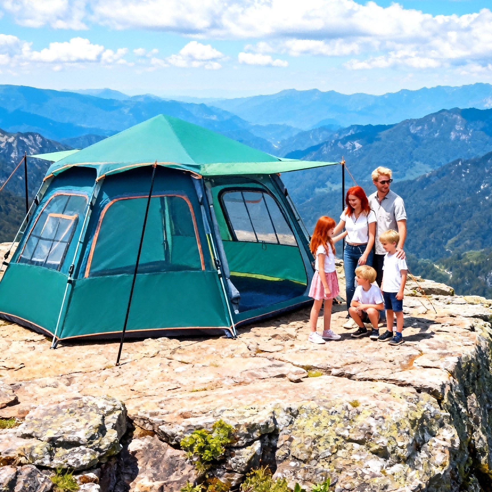 Quick-Open 4–6 Person Family Camping Tent