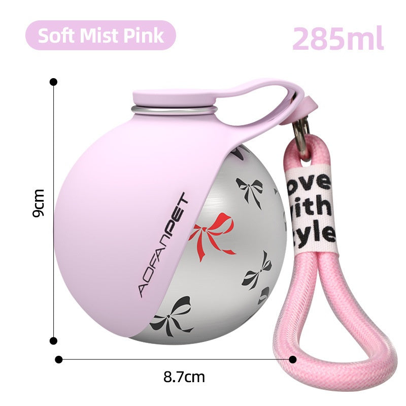 Portable Pet Water Bottle with Built-In Bowl