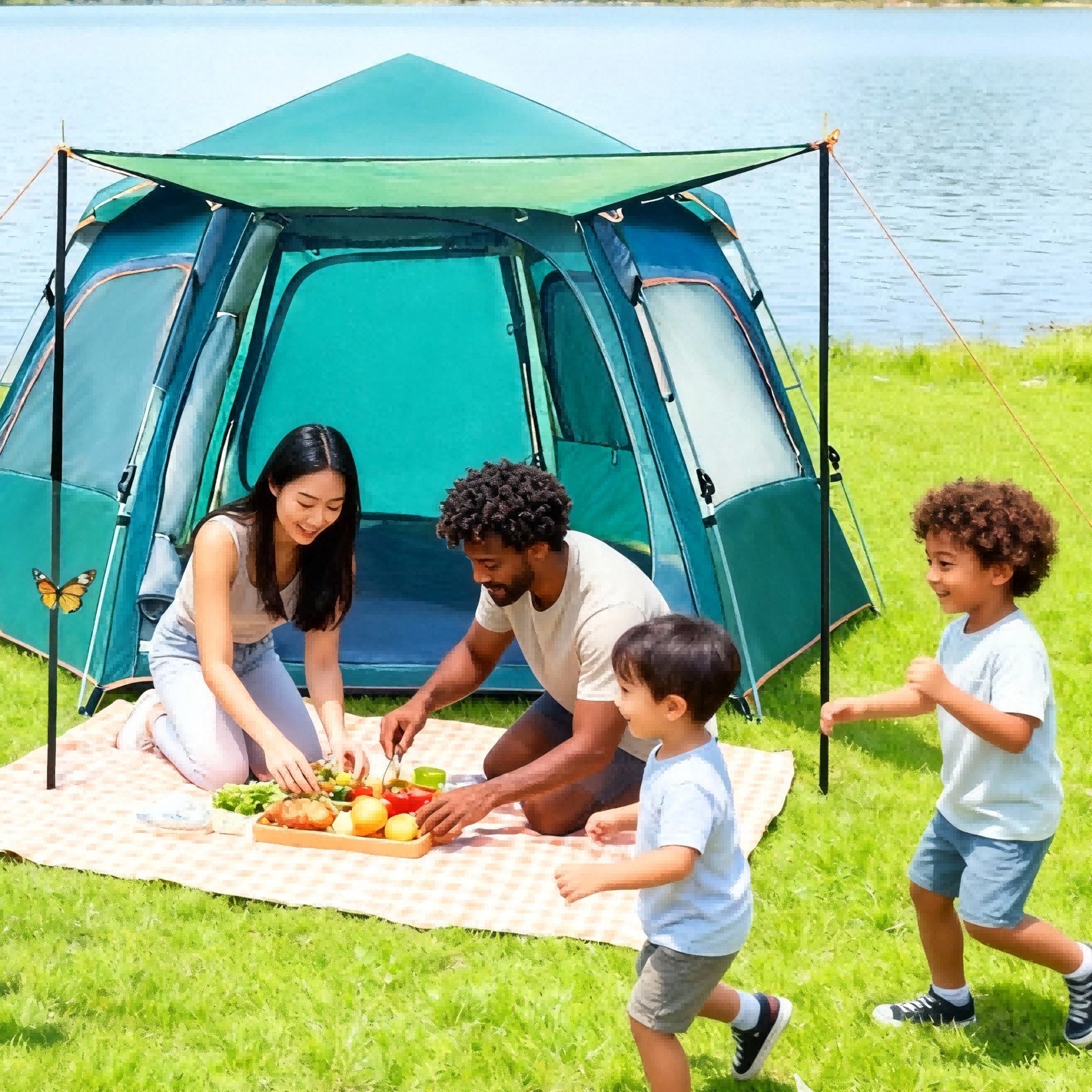 Quick-Open 4–6 Person Family Camping Tent