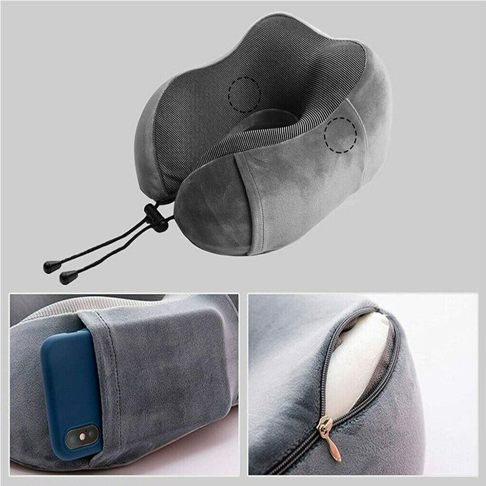 Memory Foam Travel Neck Pillow Set