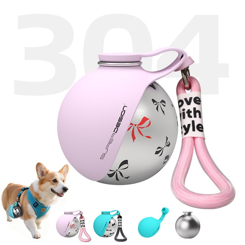 Portable Pet Water Bottle with Built-In Bowl